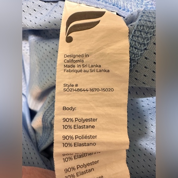 Fabletics Fundamental Shorts Blue Abstract Lined Performance 7" - Picture 6 of 9